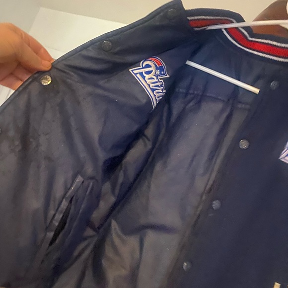 Authentic New England Patriots Wool Snap Front Letterman Jacket Youth - Picture 10 of 13